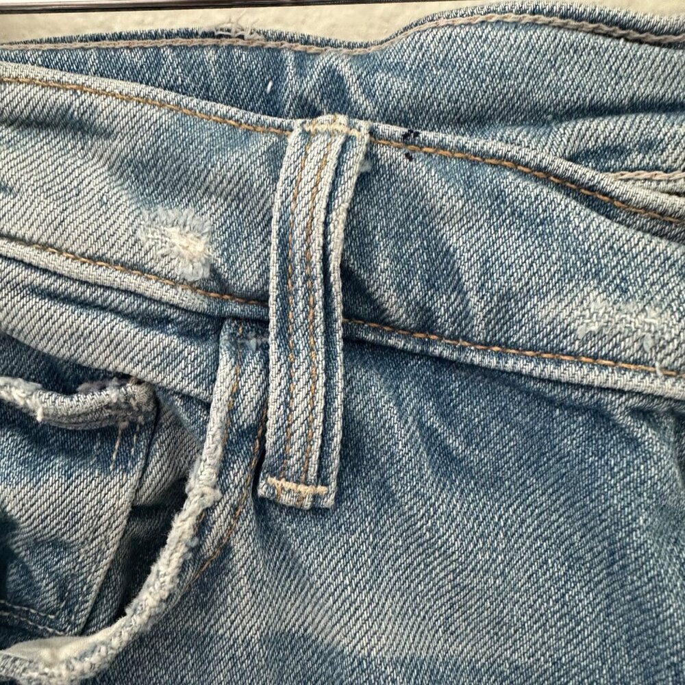 MOTHER The Patchwork Tomcat Ankle Raw Hem New Hobbies Blue 28 - Picture 10 of 16